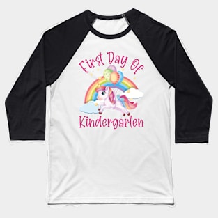 Lovely Unicorn and Rainbow | First Day of Kindergarten Baseball T-Shirt